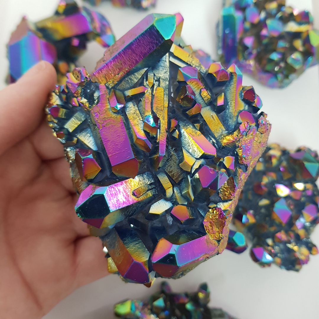 Titanium Aura Quartz - Cluster Titanium Aura Quartz - Cluster